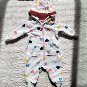 Carter's 3 Month Fleece Hooded Bodysuit